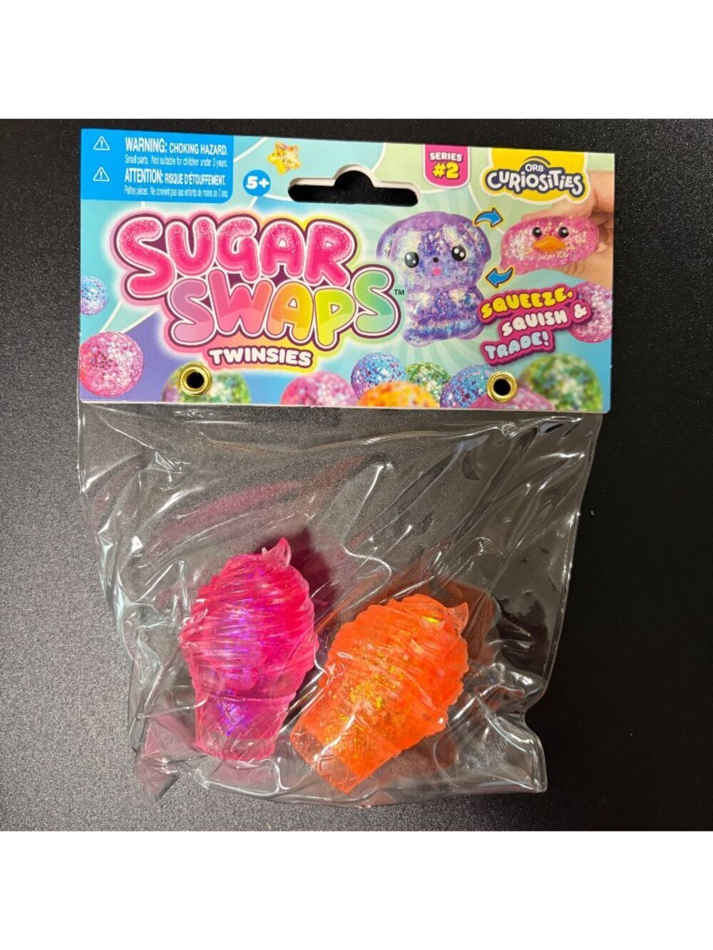 ORB Curiosities Sugar Swaps Twinsies Series 2 Glitter Ice Cream Cone Squishy Toy